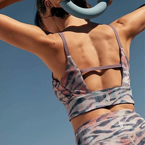 FP Movement Beat The Heat Reversible Bra Grey Tiger Combo